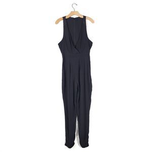 BLESSED ARE THE MEEK Long Island Pleated Diamond Back Jumpsuit in Black Medium